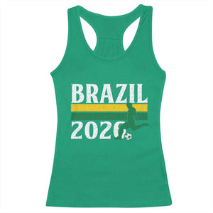 Vintage Brazil 2026 Soccer Player Racerback Tank Top Retro Brasil Futbol Football Fans Sports Lover