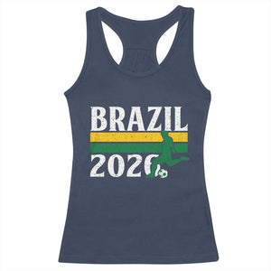 Vintage Brazil 2026 Soccer Player Racerback Tank Top Retro Brasil Futbol Football Fans Sports Lover