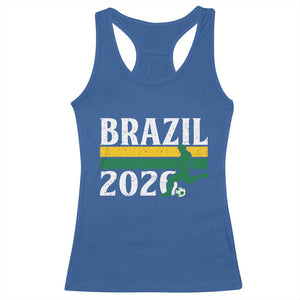 Vintage Brazil 2026 Soccer Player Racerback Tank Top Retro Brasil Futbol Football Fans Sports Lover