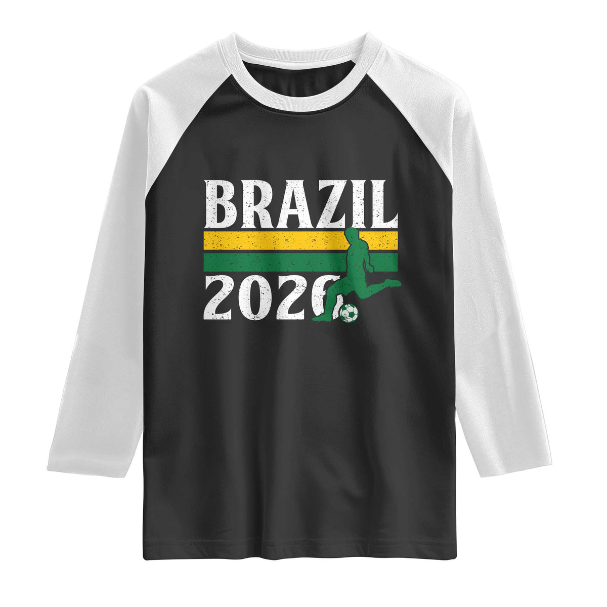 Vintage Brazil 2026 Soccer Player Raglan Shirt Retro Brasil Futbol Football Fans Sports Lover