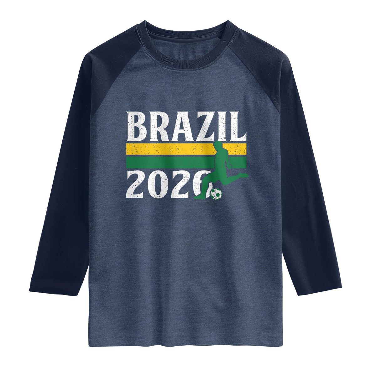 Vintage Brazil 2026 Soccer Player Raglan Shirt Retro Brasil Futbol Football Fans Sports Lover