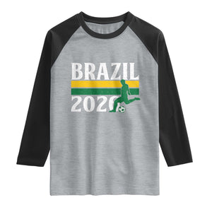 Vintage Brazil 2026 Soccer Player Raglan Shirt Retro Brasil Futbol Football Fans Sports Lover