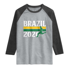 Vintage Brazil 2026 Soccer Player Raglan Shirt Retro Brasil Futbol Football Fans Sports Lover