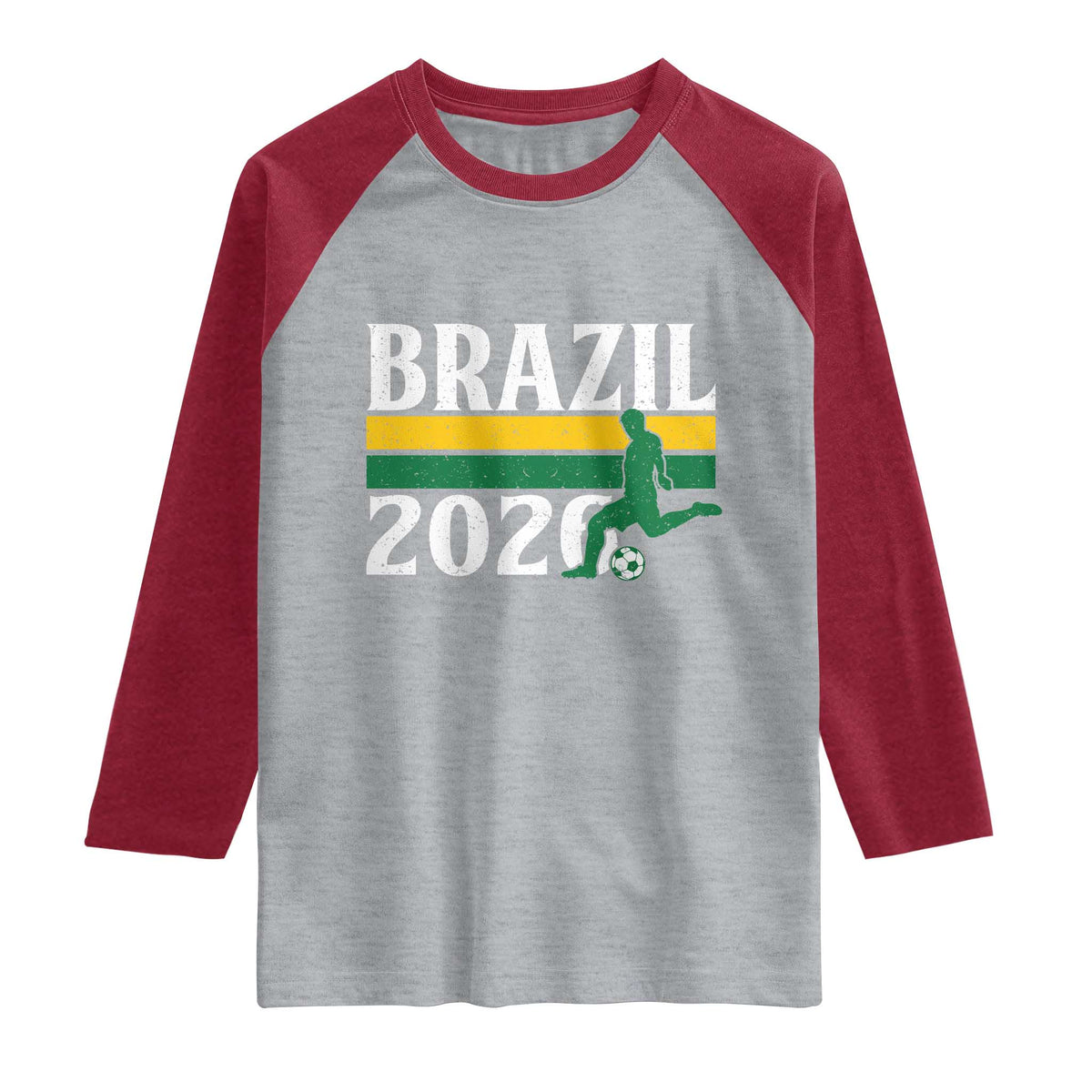 Vintage Brazil 2026 Soccer Player Raglan Shirt Retro Brasil Futbol Football Fans Sports Lover