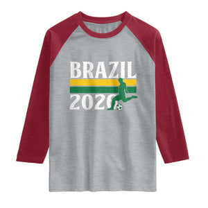 Vintage Brazil 2026 Soccer Player Raglan Shirt Retro Brasil Futbol Football Fans Sports Lover