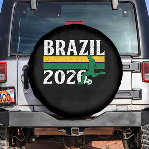 Vintage Brazil 2026 Soccer Player Spare Tire Cover Retro Brasil Futbol Football Fans Sports Lover