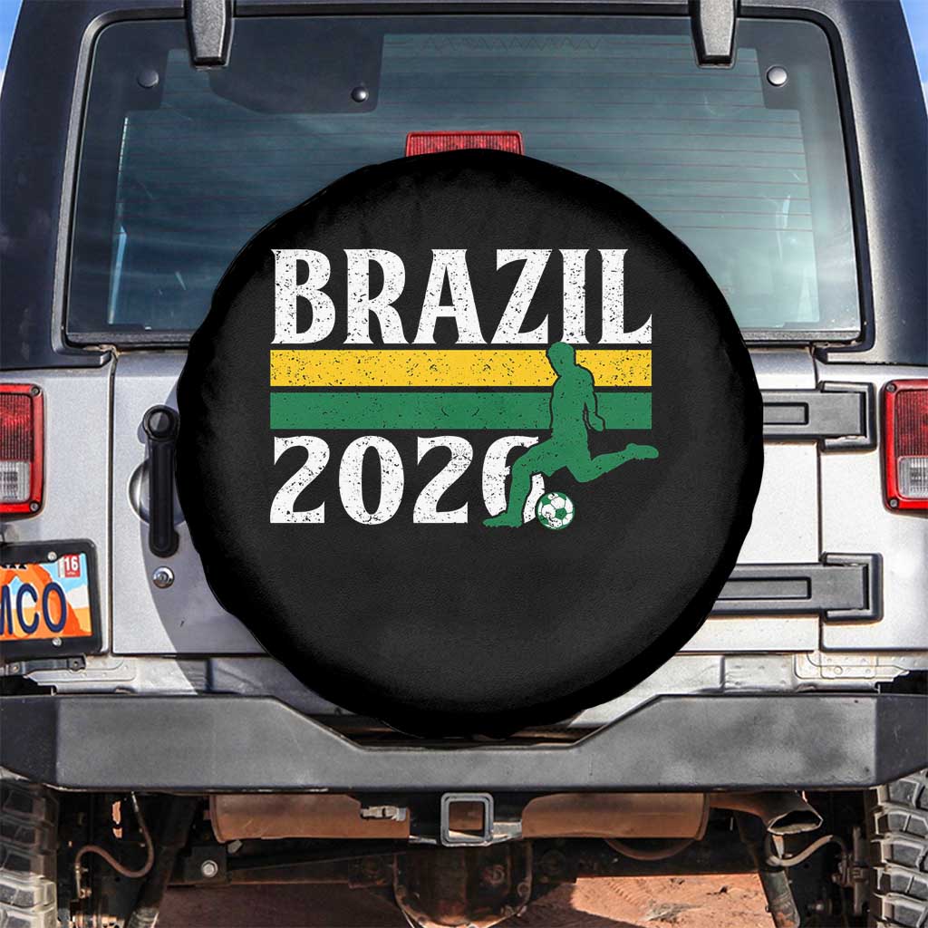 Vintage Brazil 2026 Soccer Player Spare Tire Cover Retro Brasil Futbol Football Fans Sports Lover TS02 No hole Black Print Your Wear