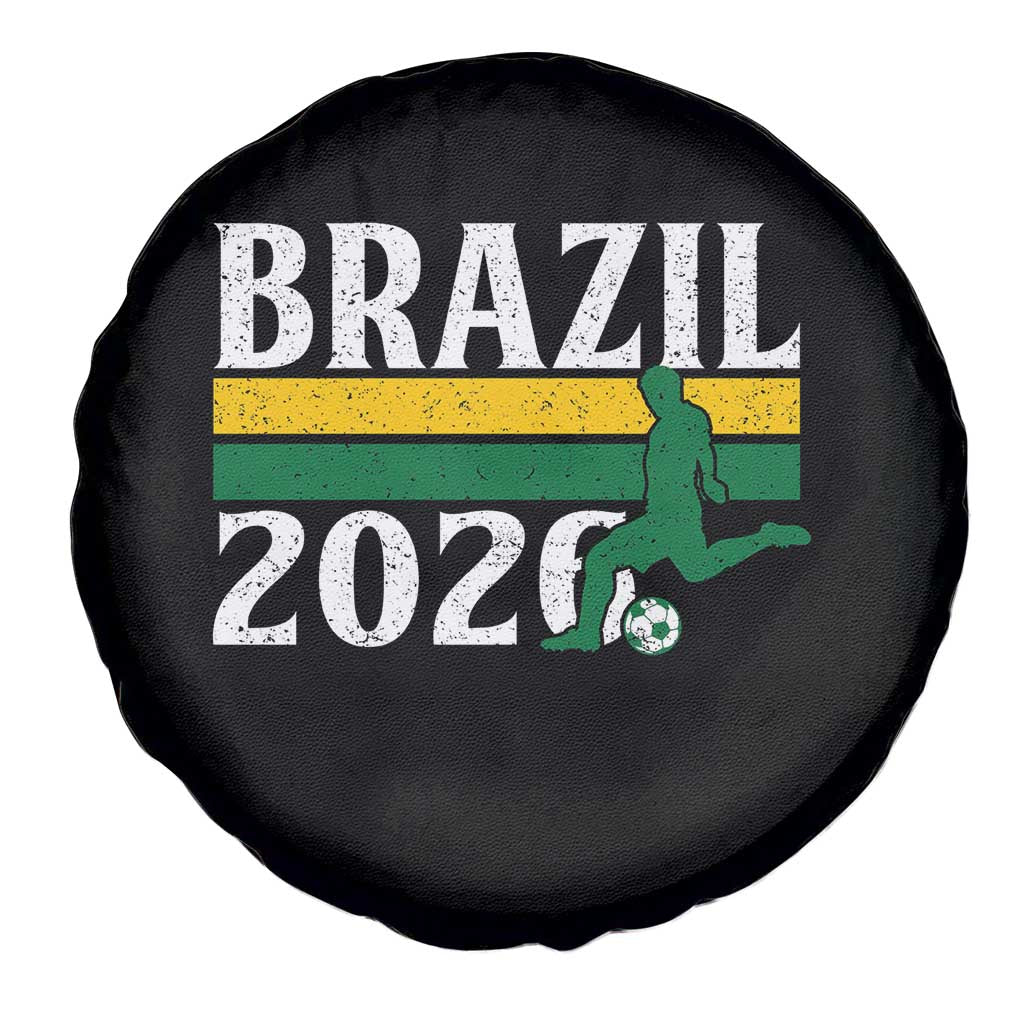 Vintage Brazil 2026 Soccer Player Spare Tire Cover Retro Brasil Futbol Football Fans Sports Lover