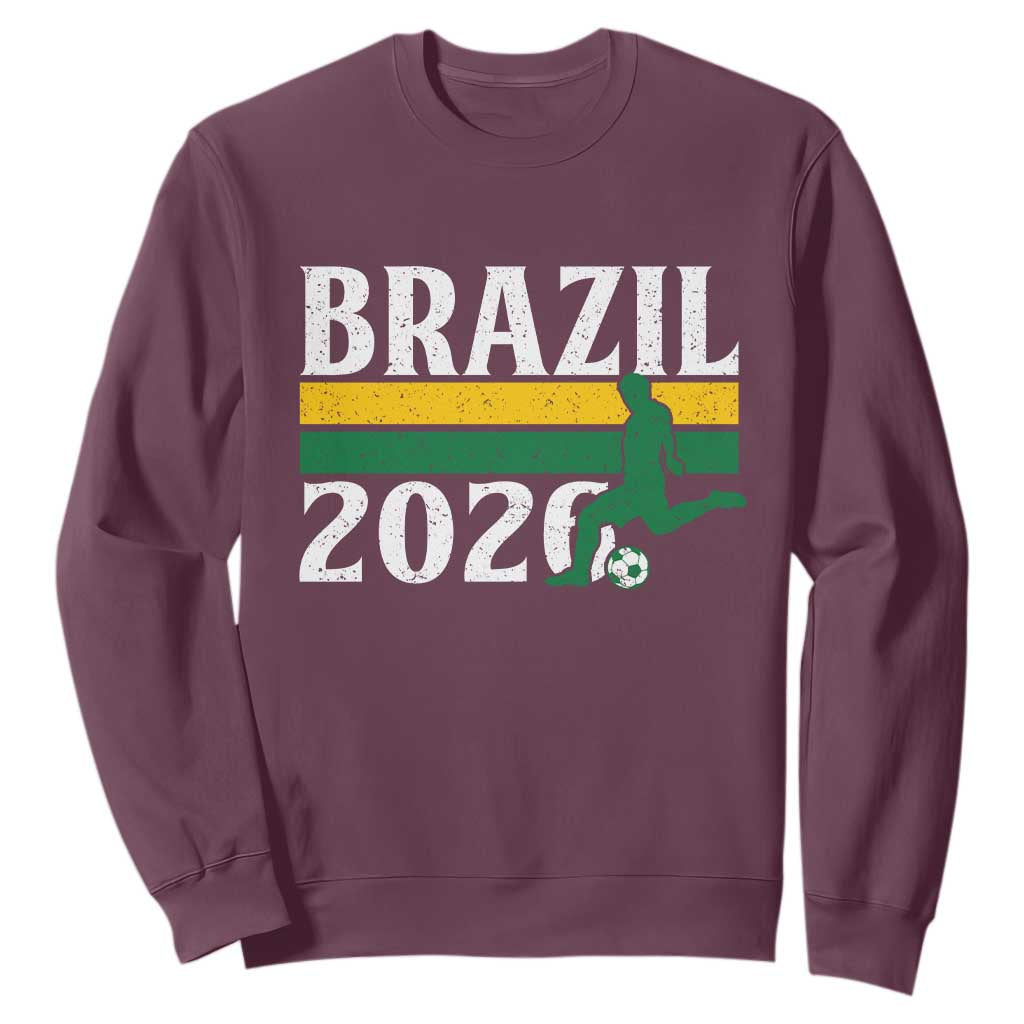 Vintage Brazil 2026 Soccer Player Sweatshirt Retro Brasil Futbol Football Fans Sports Lover
