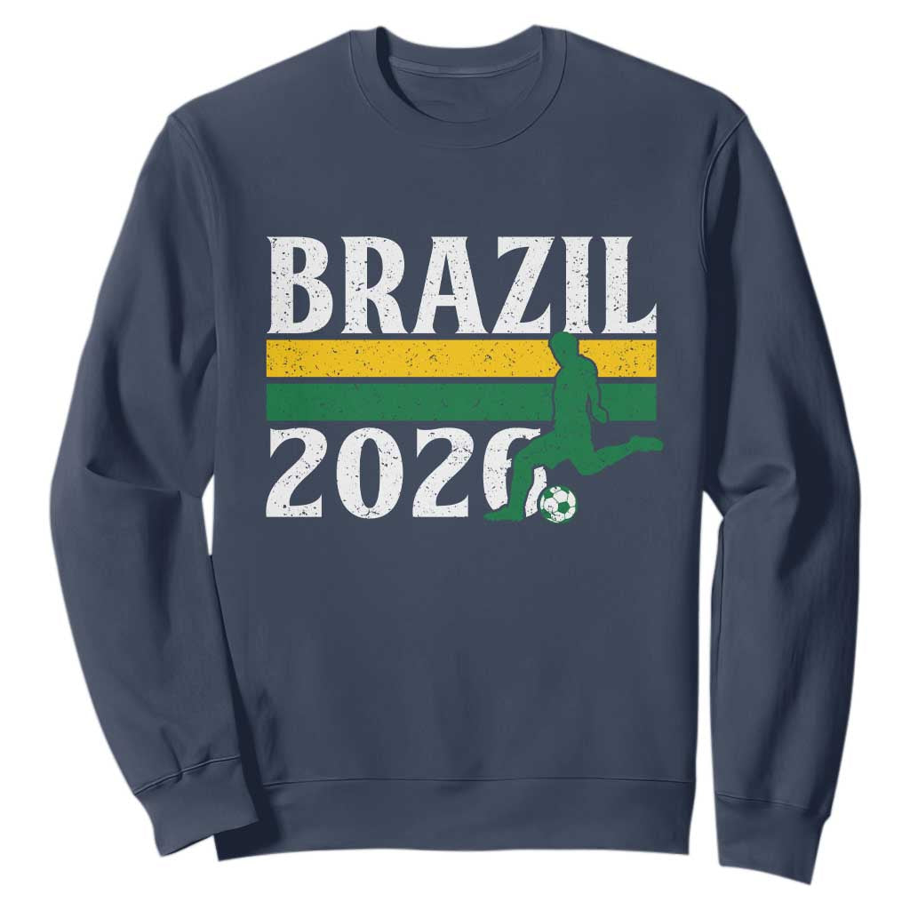 Vintage Brazil 2026 Soccer Player Sweatshirt Retro Brasil Futbol Football Fans Sports Lover