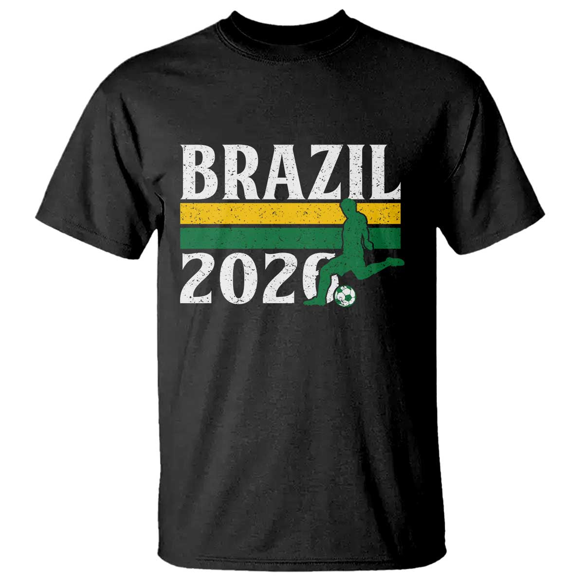 Vintage Brazil 2026 Soccer Player T Shirt Retro Brasil Futbol Football Fans Sports Lover