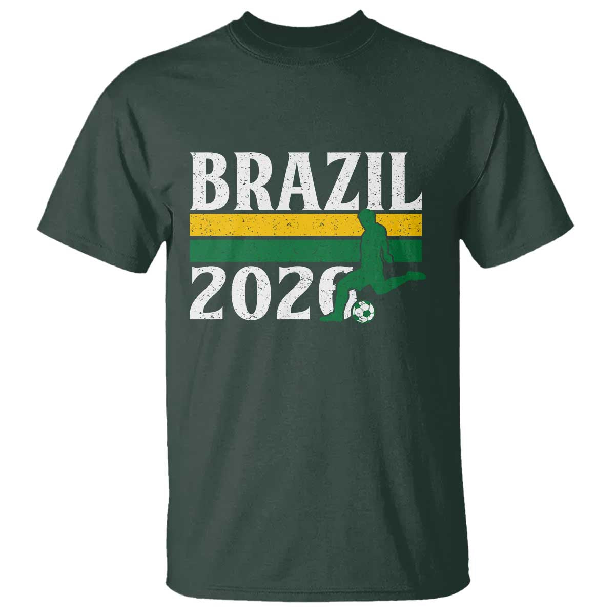 Vintage Brazil 2026 Soccer Player T Shirt Retro Brasil Futbol Football Fans Sports Lover