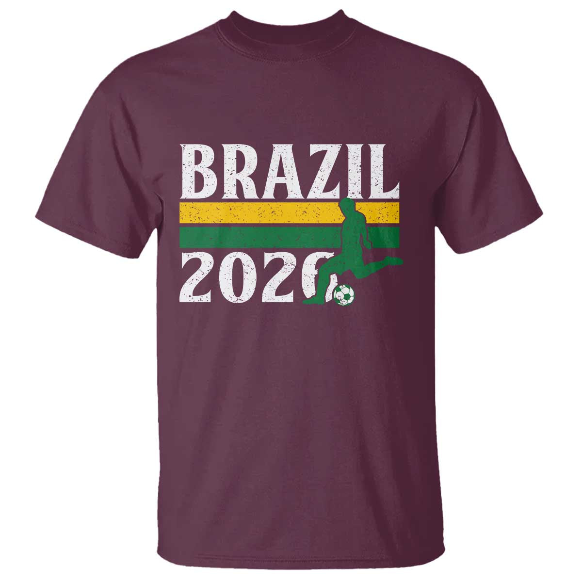 Vintage Brazil 2026 Soccer Player T Shirt Retro Brasil Futbol Football Fans Sports Lover