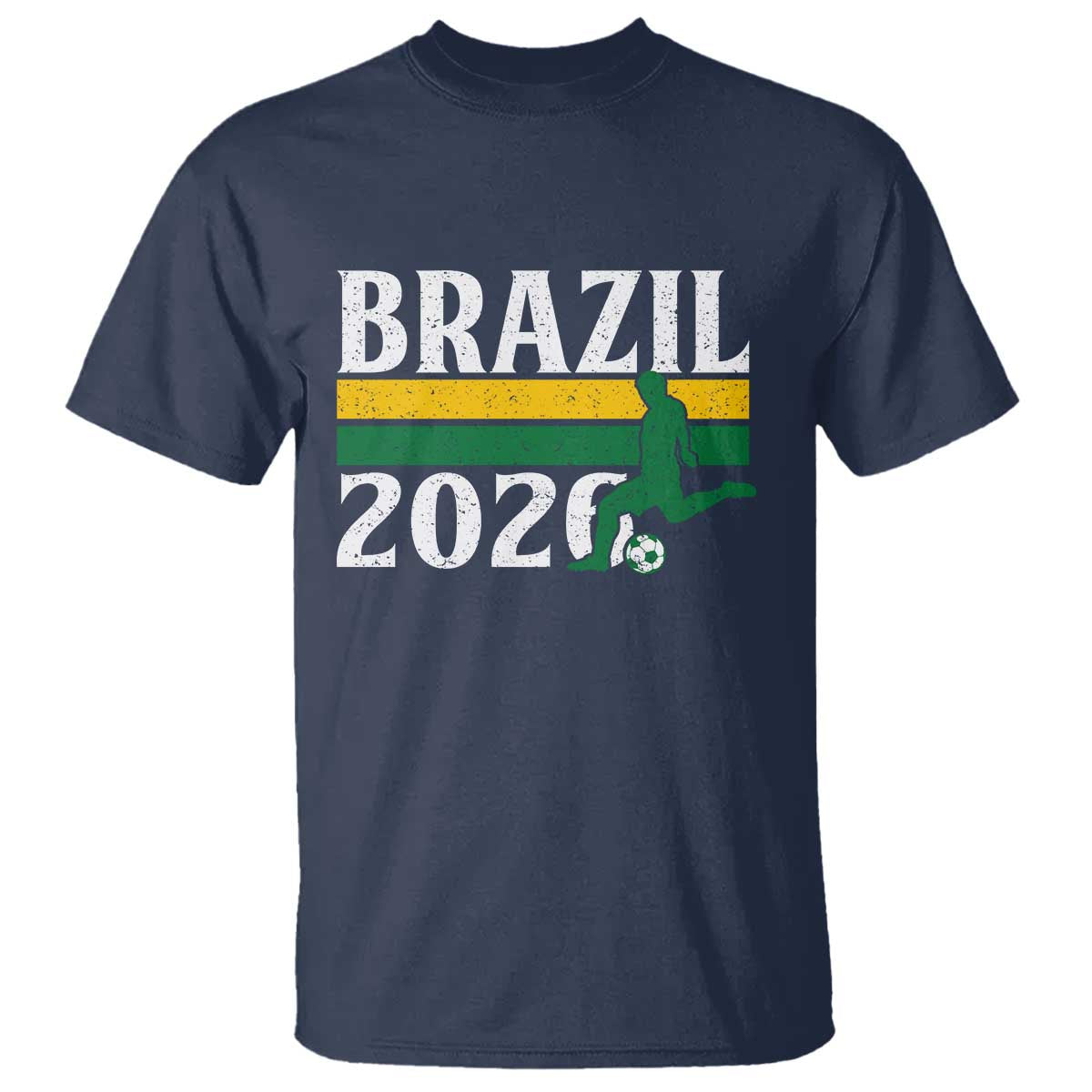 Vintage Brazil 2026 Soccer Player T Shirt Retro Brasil Futbol Football Fans Sports Lover