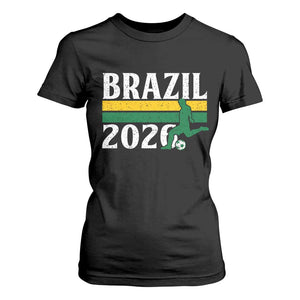 Vintage Brazil 2026 Soccer Player T Shirt For Women Retro Brasil Futbol Football Fans Sports Lover