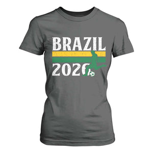 Vintage Brazil 2026 Soccer Player T Shirt For Women Retro Brasil Futbol Football Fans Sports Lover