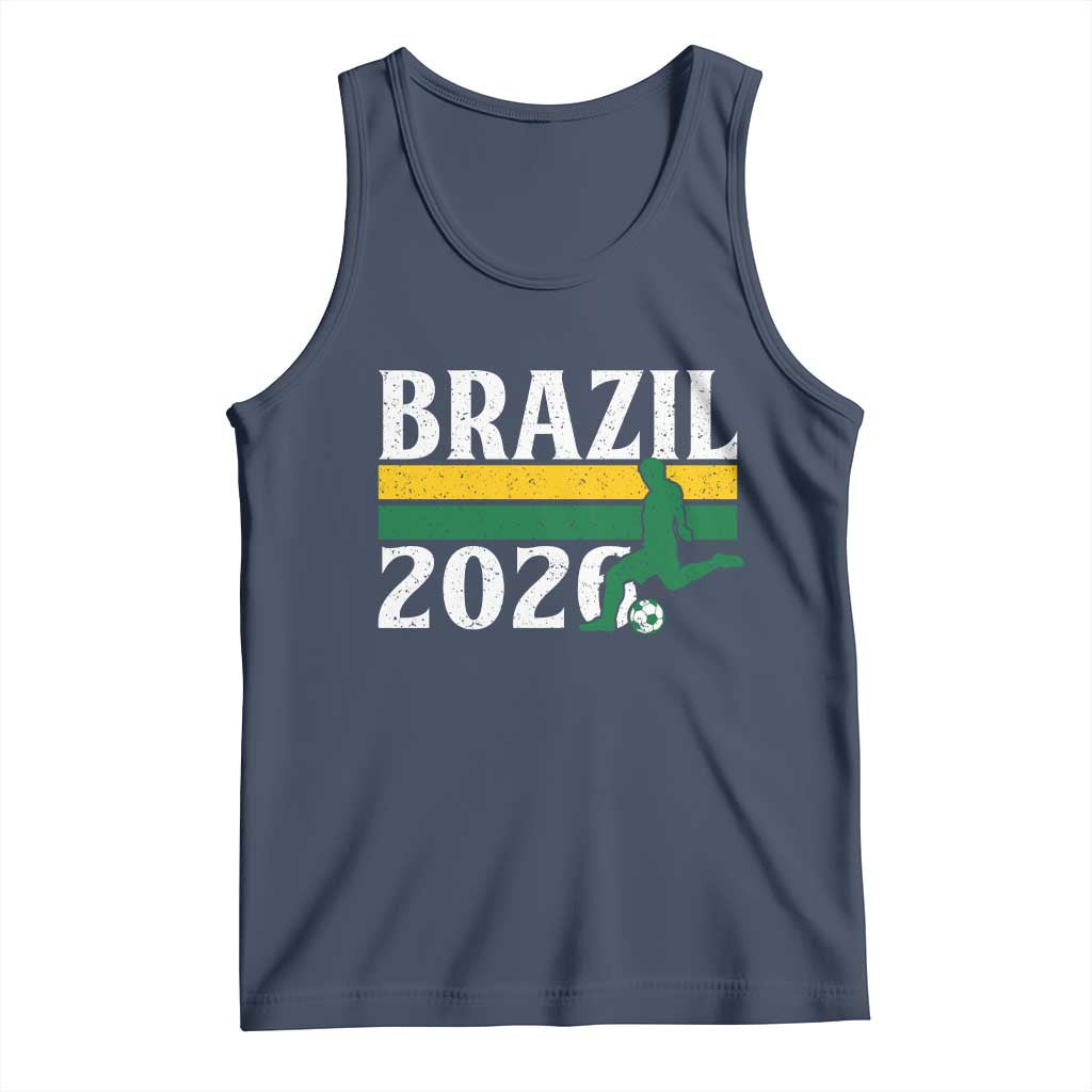 Vintage Brazil 2026 Soccer Player Tank Top Retro Brasil Futbol Football Fans Sports Lover