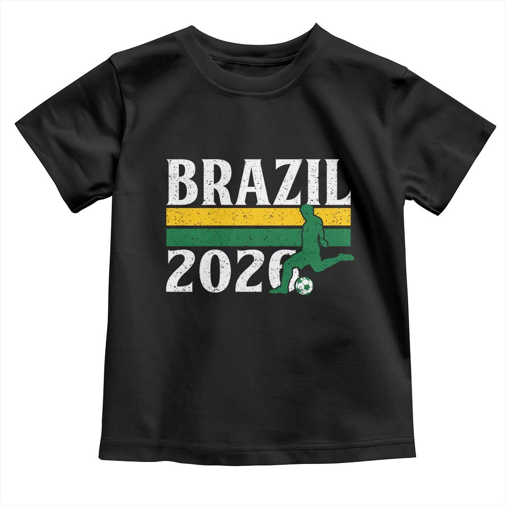Vintage Brazil 2026 Soccer Player Toddler T Shirt Retro Brasil Futbol Football Fans Sports Lover