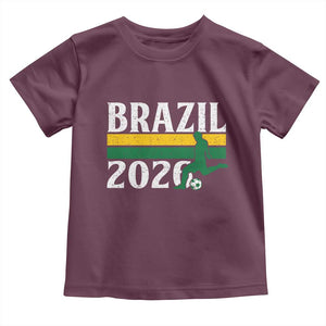 Vintage Brazil 2026 Soccer Player Toddler T Shirt Retro Brasil Futbol Football Fans Sports Lover