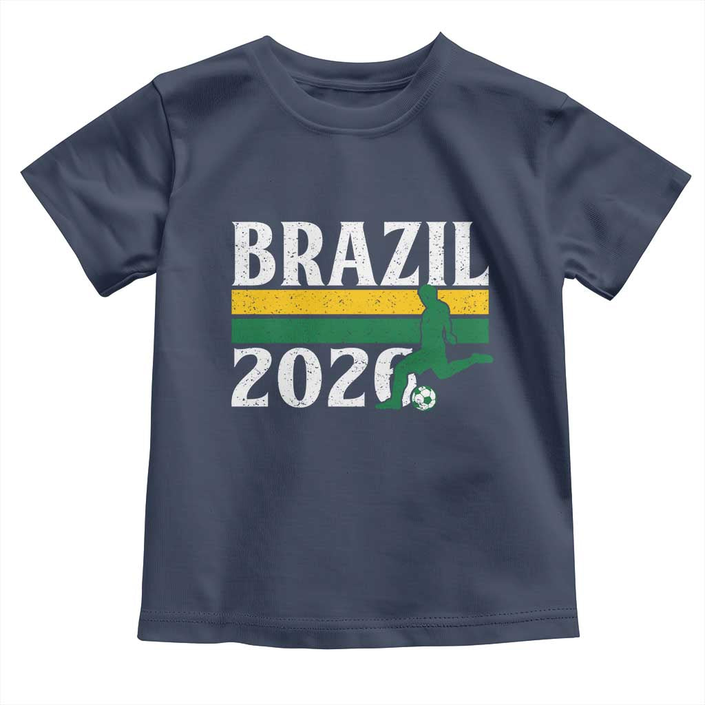 Vintage Brazil 2026 Soccer Player Toddler T Shirt Retro Brasil Futbol Football Fans Sports Lover