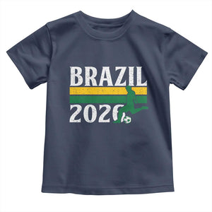 Vintage Brazil 2026 Soccer Player Toddler T Shirt Retro Brasil Futbol Football Fans Sports Lover