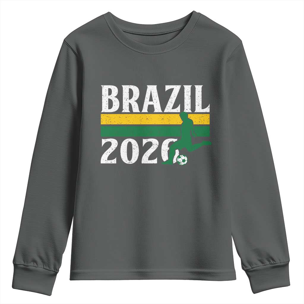 Vintage Brazil 2026 Soccer Player Youth Sweatshirt Retro Brasil Futbol Football Fans Sports Lover