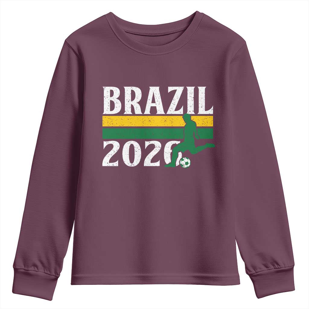 Vintage Brazil 2026 Soccer Player Youth Sweatshirt Retro Brasil Futbol Football Fans Sports Lover