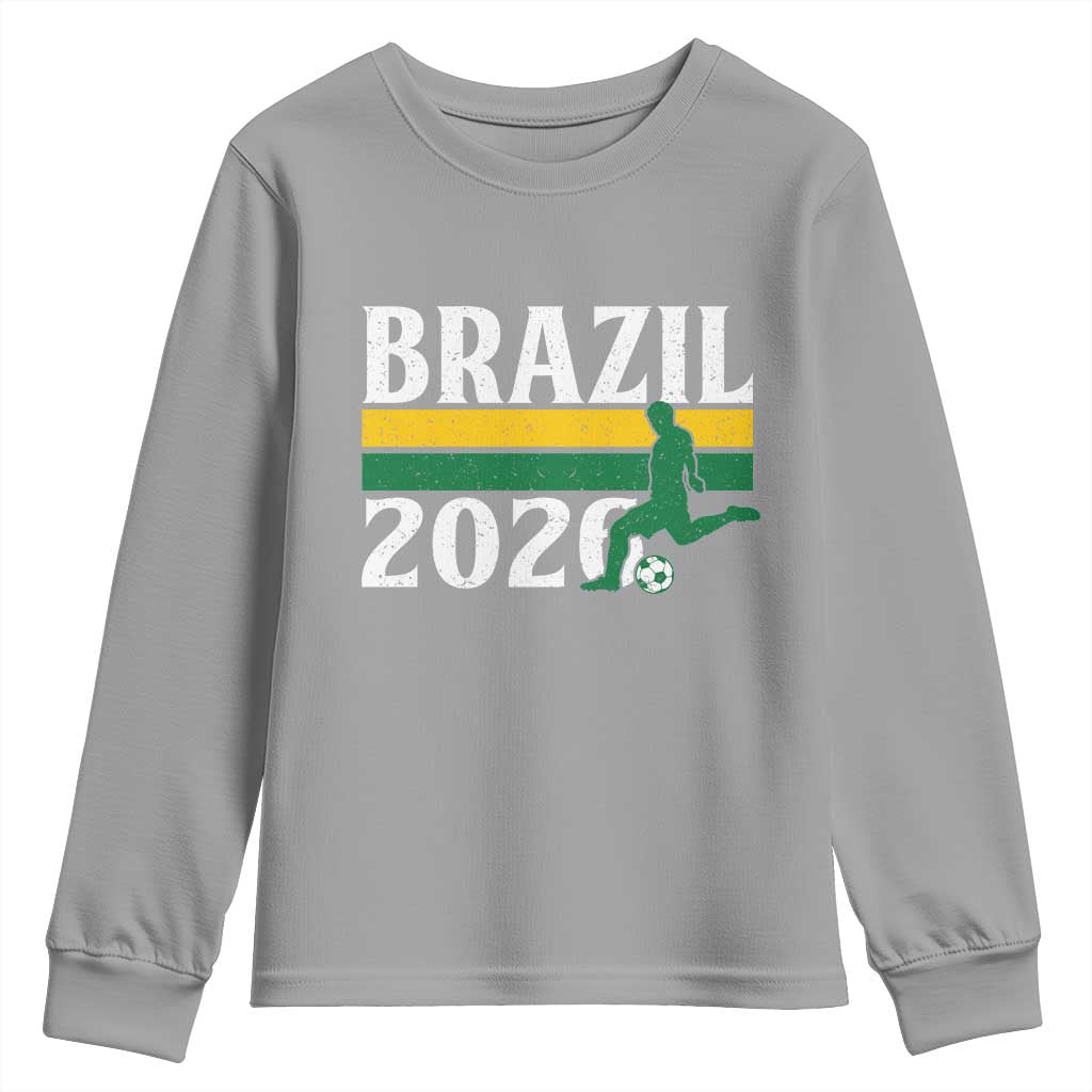 Vintage Brazil 2026 Soccer Player Youth Sweatshirt Retro Brasil Futbol Football Fans Sports Lover