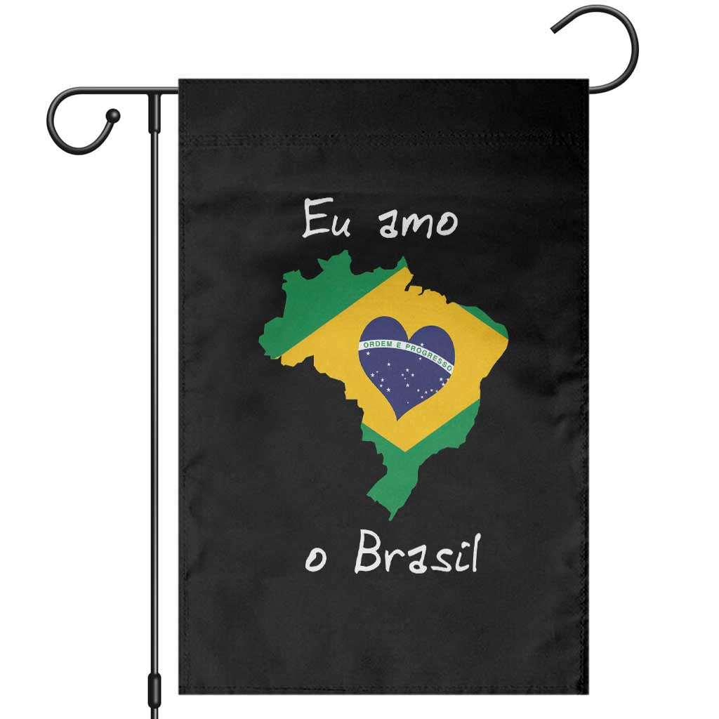Eu Amo O Brasil Flag Map Garden Flag I Love Brazil Patriotic Heart Brazilian Pride