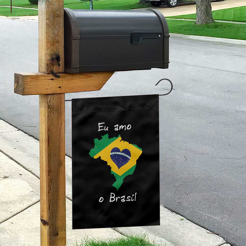 Eu Amo O Brasil Flag Map Garden Flag I Love Brazil Patriotic Heart Brazilian Pride