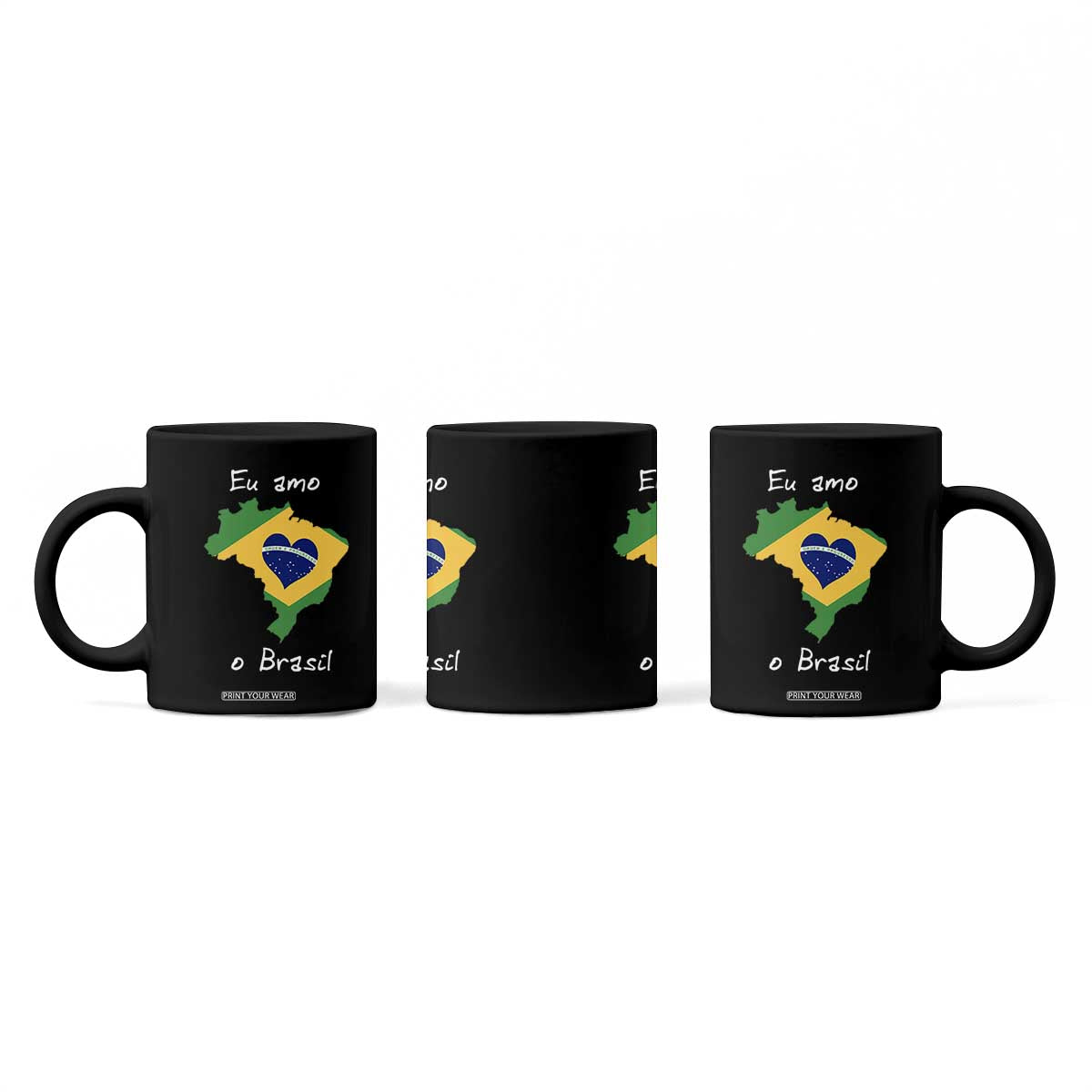 Eu Amo O Brasil Flag Map Coffee Mug I Love Brazil Patriotic Heart Brazilian Pride