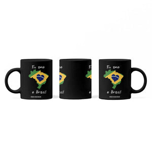 Eu Amo O Brasil Flag Map Coffee Mug I Love Brazil Patriotic Heart Brazilian Pride