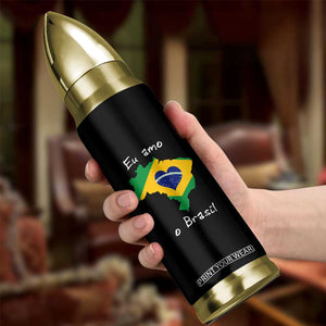 Eu Amo O Brasil Flag Map Bullet Tumbler I Love Brazil Patriotic Heart Brazilian Pride