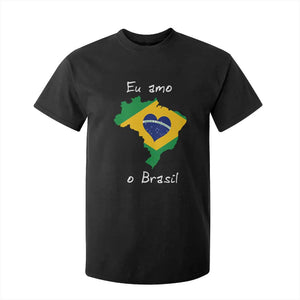 Eu Amo O Brasil Flag Map T Shirt For Kid I Love Brazil Patriotic Heart Brazilian Pride