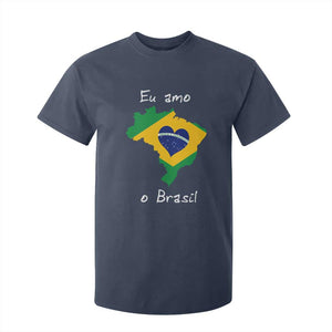 Eu Amo O Brasil Flag Map T Shirt For Kid I Love Brazil Patriotic Heart Brazilian Pride