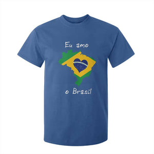 Eu Amo O Brasil Flag Map T Shirt For Kid I Love Brazil Patriotic Heart Brazilian Pride