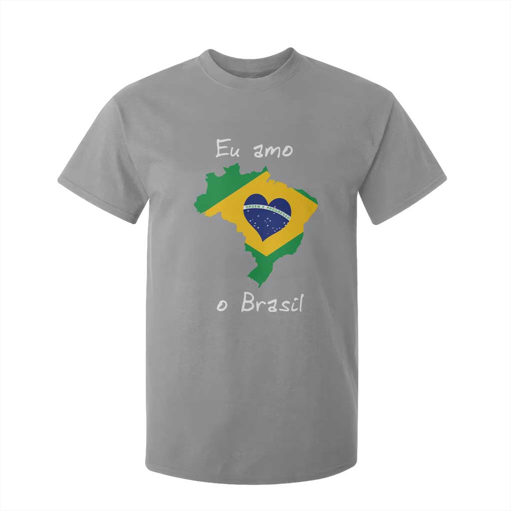 Eu Amo O Brasil Flag Map T Shirt For Kid I Love Brazil Patriotic Heart Brazilian Pride