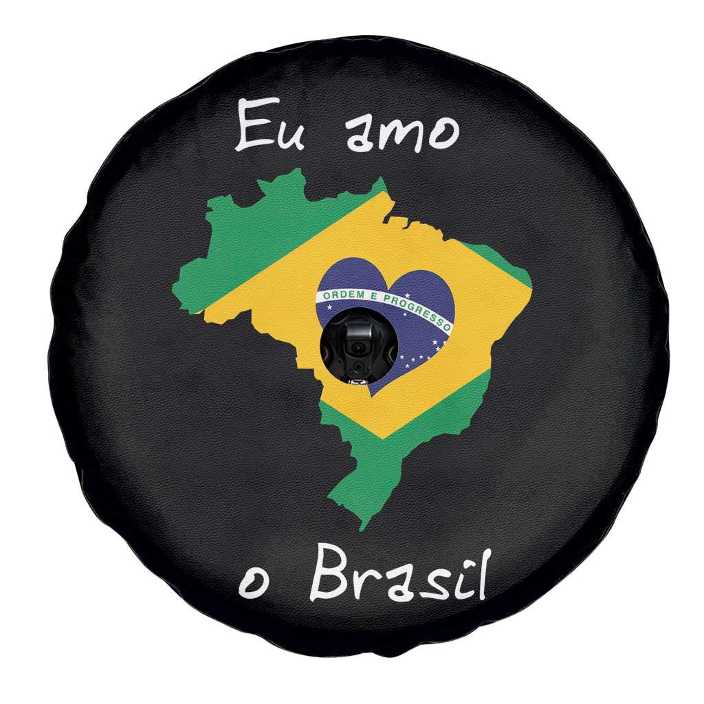 Eu Amo O Brasil Flag Map Spare Tire Cover I Love Brazil Patriotic Heart Brazilian Pride
