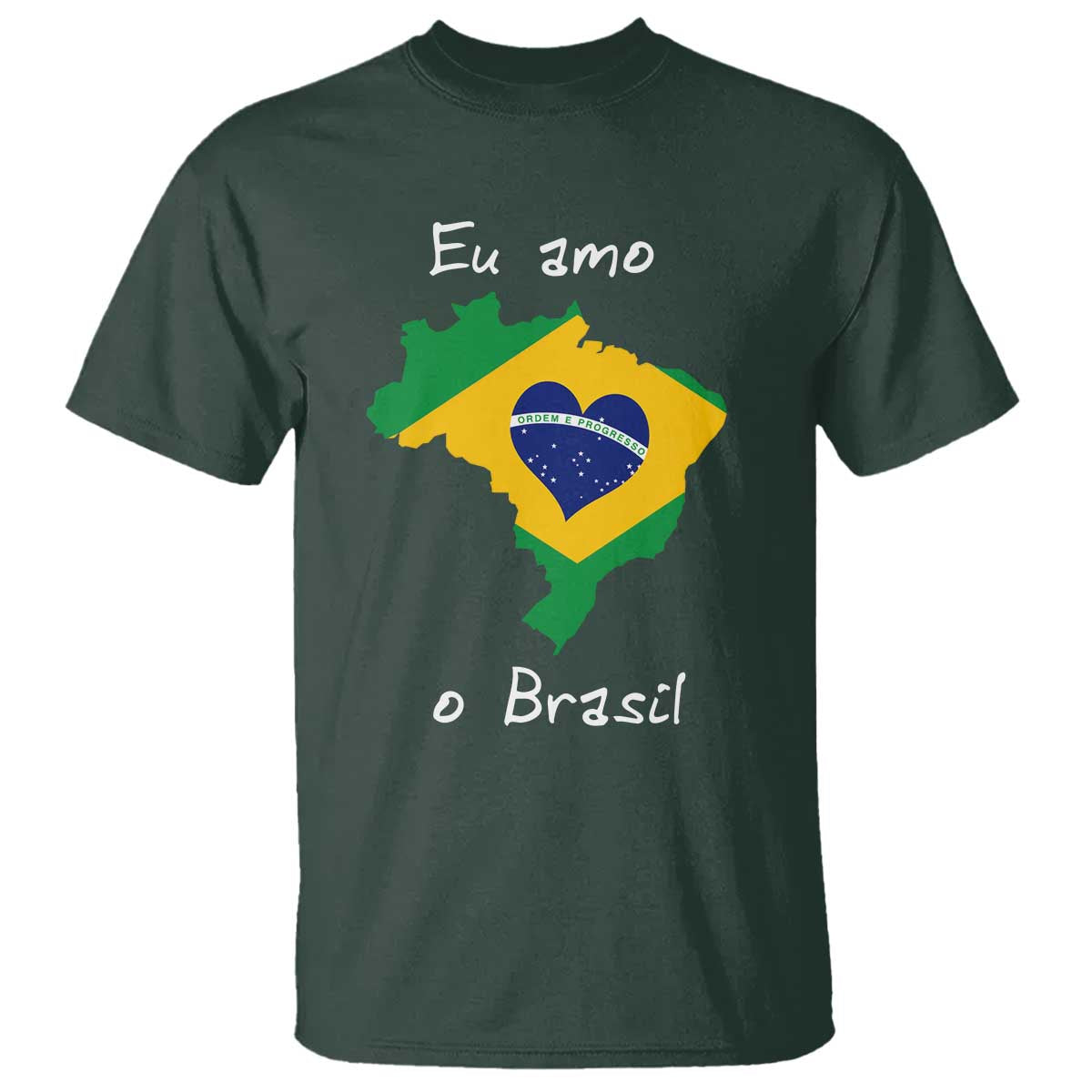 Eu Amo O Brasil Flag Map T Shirt I Love Brazil Patriotic Heart Brazilian Pride