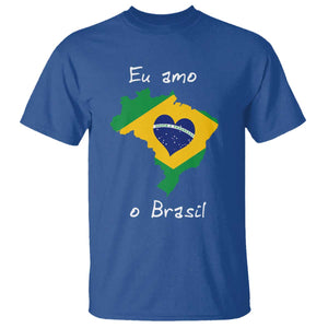Eu Amo O Brasil Flag Map T Shirt I Love Brazil Patriotic Heart Brazilian Pride