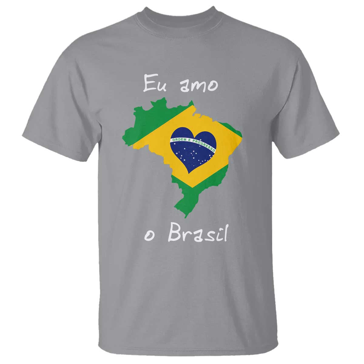 Eu Amo O Brasil Flag Map T Shirt I Love Brazil Patriotic Heart Brazilian Pride