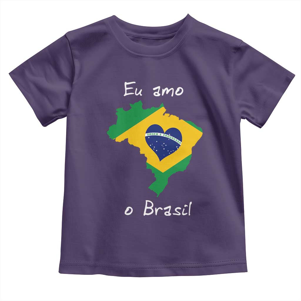 Eu Amo O Brasil Flag Map Toddler T Shirt I Love Brazil Patriotic Heart Brazilian Pride