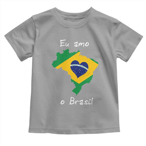Eu Amo O Brasil Flag Map Toddler T Shirt I Love Brazil Patriotic Heart Brazilian Pride