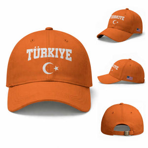 Vintage Proud Türkiye Flag Crescent and Star Baseball Cap Patriotic Turkish Turkey Heritage Pride