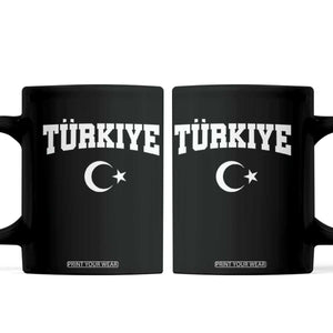 Vintage Proud Türkiye Flag Crescent and Star Coffee Mug Patriotic Turkish Turkey Heritage Pride TS02 Black Print Your Wear