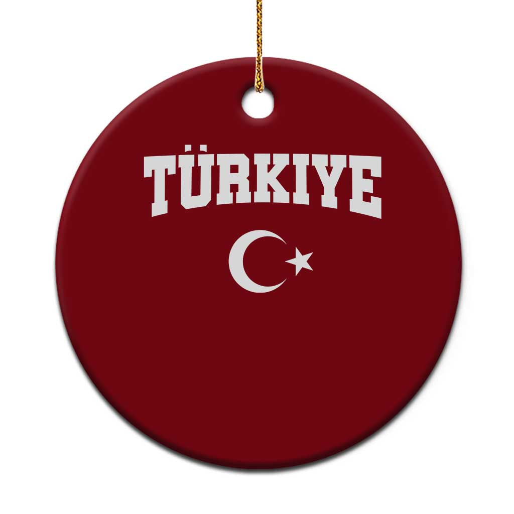 Vintage Proud Türkiye Flag Crescent and Star Ceramic Ornament Patriotic Turkish Turkey Heritage Pride