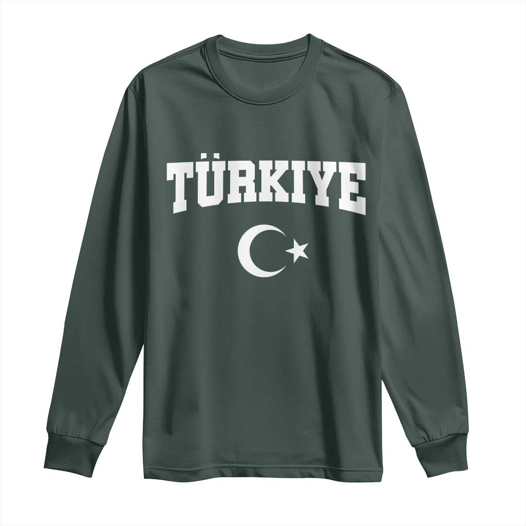 Vintage Proud Türkiye Flag Crescent and Star Long Sleeve Shirt Patriotic Turkish Turkey Heritage Pride