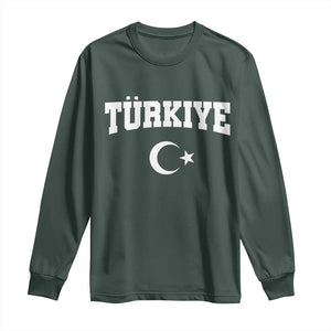 Vintage Proud Türkiye Flag Crescent and Star Long Sleeve Shirt Patriotic Turkish Turkey Heritage Pride