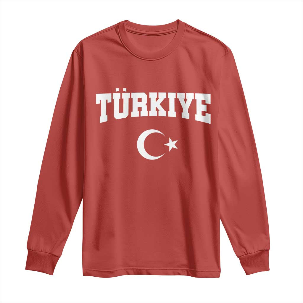Vintage Proud Türkiye Flag Crescent and Star Long Sleeve Shirt Patriotic Turkish Turkey Heritage Pride