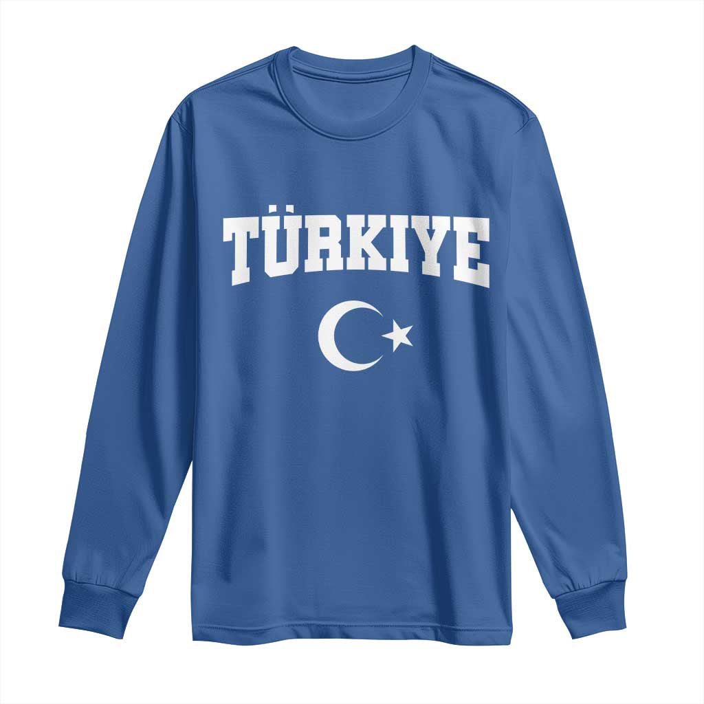 Vintage Proud Türkiye Flag Crescent and Star Long Sleeve Shirt Patriotic Turkish Turkey Heritage Pride